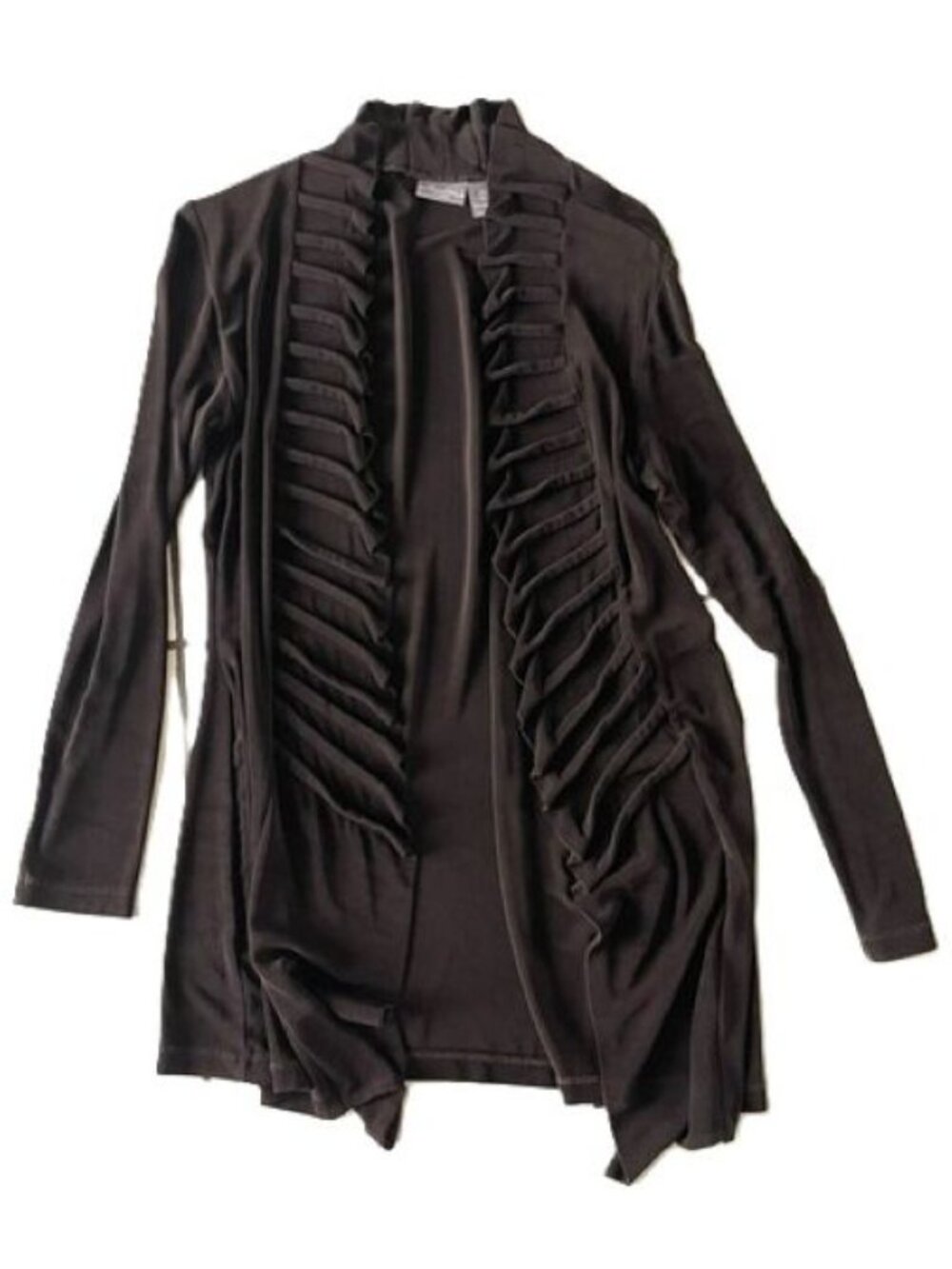 Chico's Travelers Long Brown Stretch Cardigan Size 0
